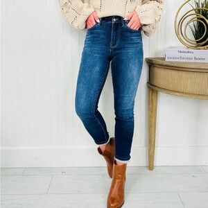 Judy Blue High-Rise Dark Blue Thermal Women's Skinny Jeans